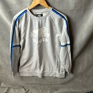 Roots Gray Sweatshirt with Blue Stripes